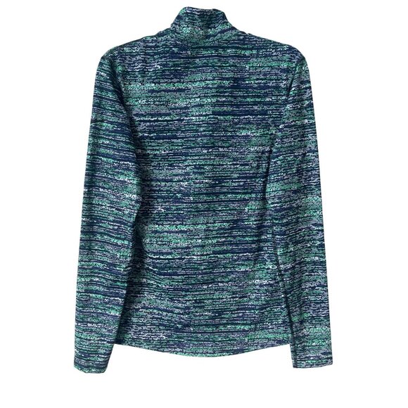 Nike Dri Fit Quarter Zip Running Pullover Women L Long Sleeve Blue Green Workout - Picture 3 of 7